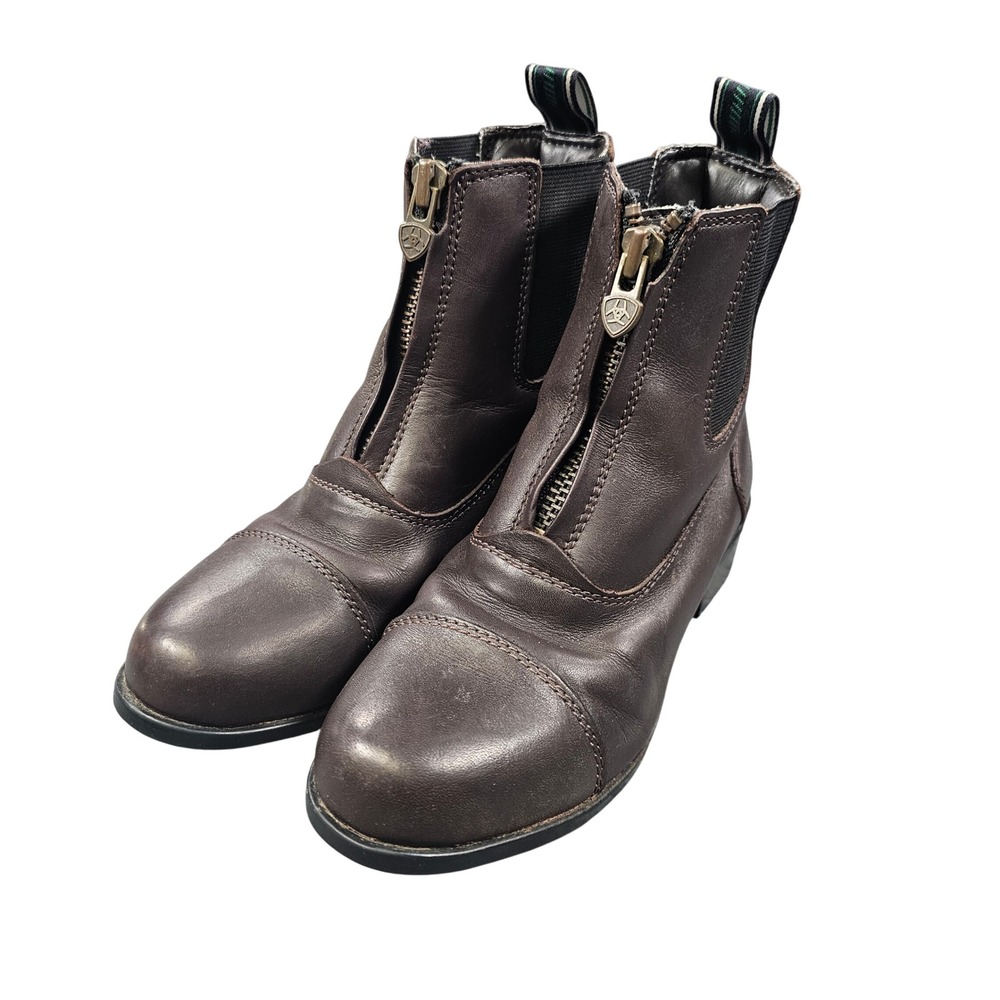 ARIAT Kids Devon IV Zip Paddock Riding Boots Brown Leather Youth - Sz 2 10027243